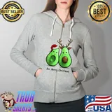 Avo Merry Christmas, Funny Avo Reindeer, Merry Xmas T- Full Zip Hooded