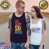 Awesome Eat Sleep Ski Repeat Funny Skier Vintage Retro Snowboard Premium T-Shirt Tank Top