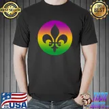 Awesome Mardi Gras Carnival Retro Sunset Fleur De Lys Cajun Festival T- Unisex