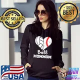Ball MomMom Heart Funny Baseball Volleyball Mom T-shirt