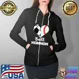 Ball MomMom Heart Funny Soccer Baseball T- Full Zip Hooded
