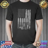 BBQ Design Smoking Barbecue USA Flag T-shirt