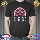 Be Kind Heart Rainbow Valentines Day Teacher Girls Womens T-Shirt
