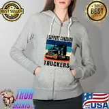 Best I Support Canadian Truckers - freedom Canadian truck drivers T-Shirt Full Zip Hooded