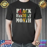 Black history month with african map flag for afro freedom T-Shirt Unisex