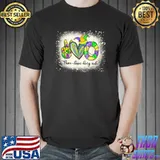 Bleached Peace Love King Cake Mardi Gras T- Unisex