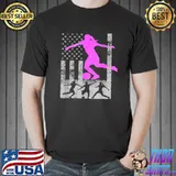 Breast Cancer Awareness Pink Female Soccer Flag Shirt Unisex