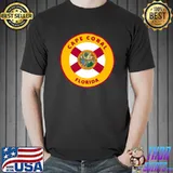 Cape Coral Florida FL Flag Badge Roundlet Vacation Souvenir Premium T-Shirt