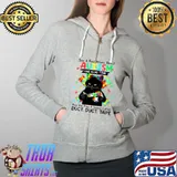 Cat Autism Say A Bad Word About Autism One More Time T- Full Zip Hooded