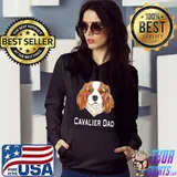 Cavalier Dad Pop Art Cavalier King Charles Spaniel Dog T-shirt