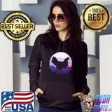 Chicken Poultry Farming Retro Vintage Sunset Retrowave T-shirt