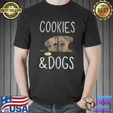 Chocolate Chip Cookie And Pug Dog T-Shirt Unisex