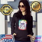 Cute Bunny Face Tie Dye Glasses Bandana Easter Day T-shirt