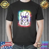 Cute Bunny Face Tie Dye Glasses Bandana Easter Day T- Unisex