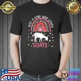 Cute Rainbow Just A Girl Who Loves Goats Leopard T- Unisex
