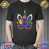 Dabbing Jester Unicorn Mardi Gras , Kids Girls T-Shirt Unisex