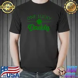 Dad One Lucky Daddy Irish Shamrock Green St Patricks Day Premium T-Shirt Unisex