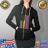 Easter Day American Eggs Flag Funny Boys Girls Kids T-Shirt Full Zip Hooded