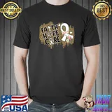 Faith Hope Love Shirts For Women Leopard White Ribbon T-shirt