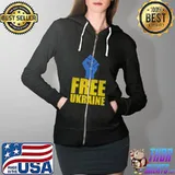Free Ukraine Stand With Ukraine Ukrainian Flag T-Shirt Full Zip Hooded