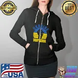 Free Ukraine Stand With Ukraine Ukrainian Support Ukraine T-Shirt Full Zip Hooded