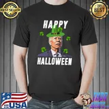 Funny Biden St Patricks Day Happy Halloween Irish Biden Anti T- Unisex