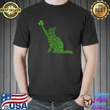 Funny Cat Shamrock St Patrick's Day Cute Graphic Design T-Shirt Unisex
