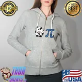Funny Cute cow pie Happy PI Day Math Teacher T- Full Zip Hooded