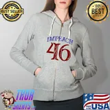 Funny Impeach Joe Biden 46 Republican Conservative Anti-Biden T- Full Zip Hooded