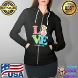 Funny LOVE Gnome Nurse Life Leopard Happy Easter Day T-Shirt Full Zip Hooded