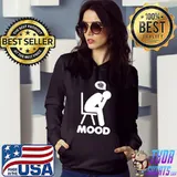 Funny Mood Current Grumpy Attitude Old Man Woman Girl Boy T- Hoodie