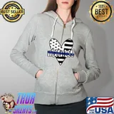 Funny Police Mama US Flag Proud Police Officer Mom Blue Line T- Full Zip Hooded