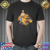 Funny Putin Riding Bull Cartoon Style Leader Parody Premium T-Shirt