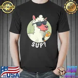 Funny sheep in sunglasses drinks a cocktail Farmer sheep T-Shirt Unisex