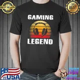 Gaming Legend PC Gamer Video Games Boys Vintage Retro T- Unisex