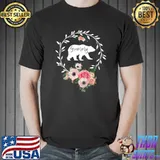 Grammy Bear Xmas Family Christmas Pajama Flower Grandma T-shirt