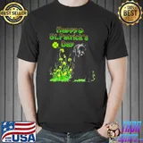 Happy St. Patrick’s Day Patrick Gold Grass Black Labrador Pup Shirt Unisex