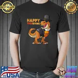 Happy Thanksgiving Trex Dinosaur Turkey Dino Boys Kids T- Unisex