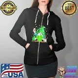 Hippie gnome drinking wine with shamrock st patrick's day Full Zip Hooded