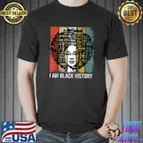 I Am Black History Month African Women Afro Girl Retro T- Unisex