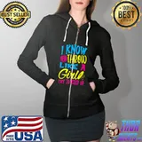 I know I throw like a girl try to keep up for a Disc golfer Premium T-Shirt Full Zip Hooded