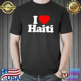 I Love Haiti Heart Funny Premium T-Shirt Unisex