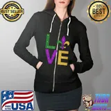 I Love Mardi Gras T-Shirt Full Zip Hooded