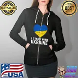 I Stand with Ukraine love T-Shirt Full Zip Hooded