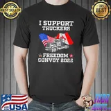 I Support Truckers Freedom Convoy 2022 USA And Canada Funny Premium T-Shirt Unisex