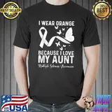 I Wear Orange For My aunt MS Multiple Sclerosis Awareness T-Shirt Unisex