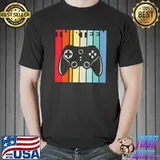 Kids 13th Birthday Video Game Controller 13 Years Old Boy Girl Premium T-Shirt Unisex