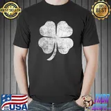 Kids Distressed Four Leaf Clover St Patrick's Day T-Shirt Unisex
