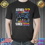 Level 27 Unlocked Awesome Since 1995 27th Birthday Gaming T-Shirt Unisex
