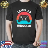 Level 60 Unlocked Funny Video Gamer 60 Year Birthday T-Shirt Unisex